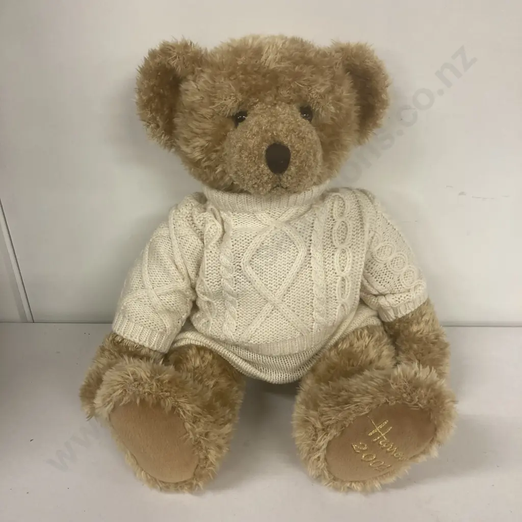 Harrods 2002 Annual Christmas Teddy Bear With Aran Jumper Image 1++