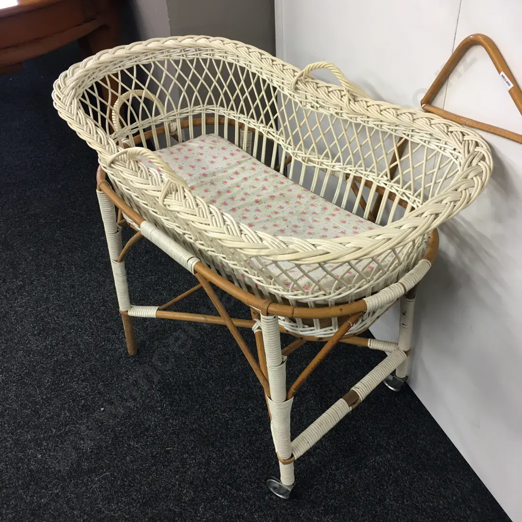 Vintage Cane Bassinet Image 1++