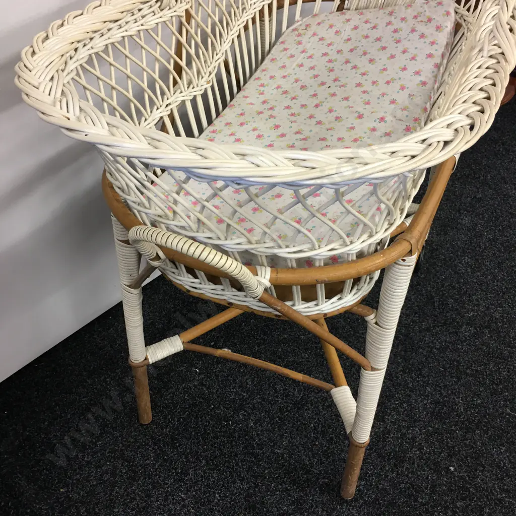 Vintage Cane Bassinet Image 1++