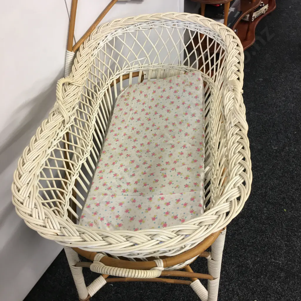 Vintage Cane Bassinet Image 1++