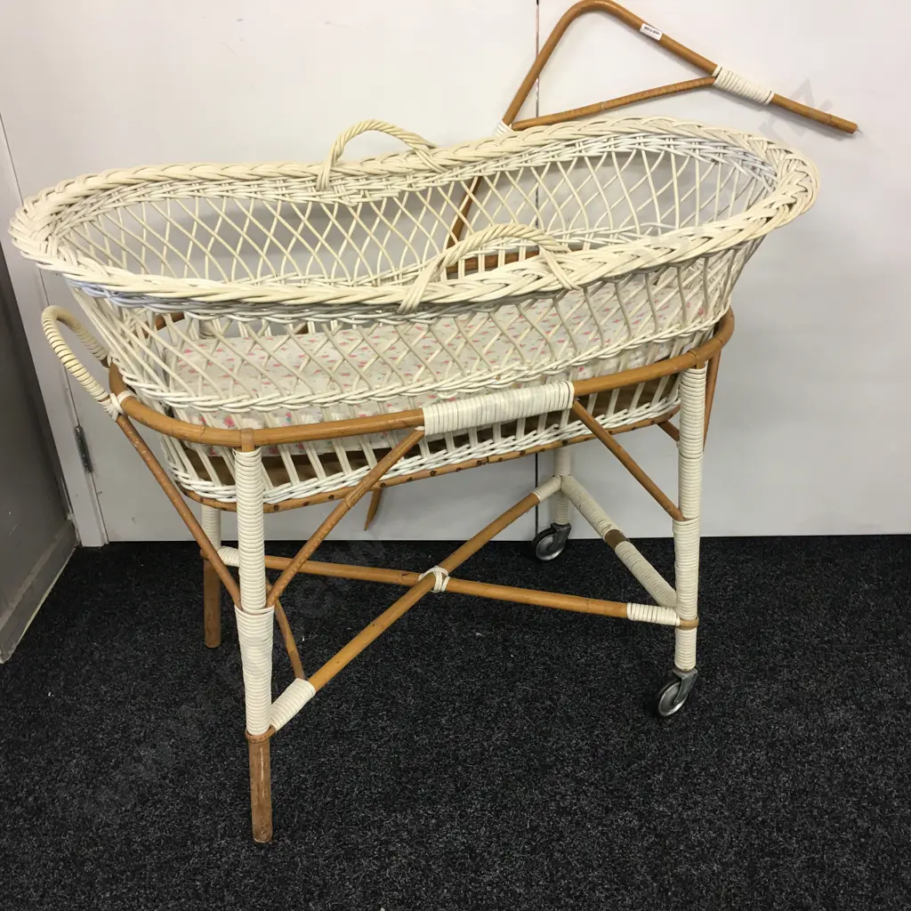 Vintage Cane Bassinet Image 1++