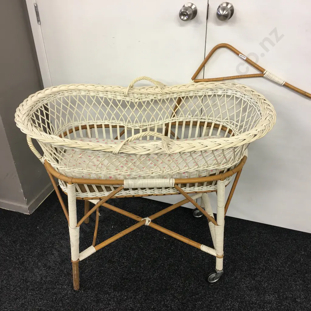 Vintage Cane Bassinet Image 1++