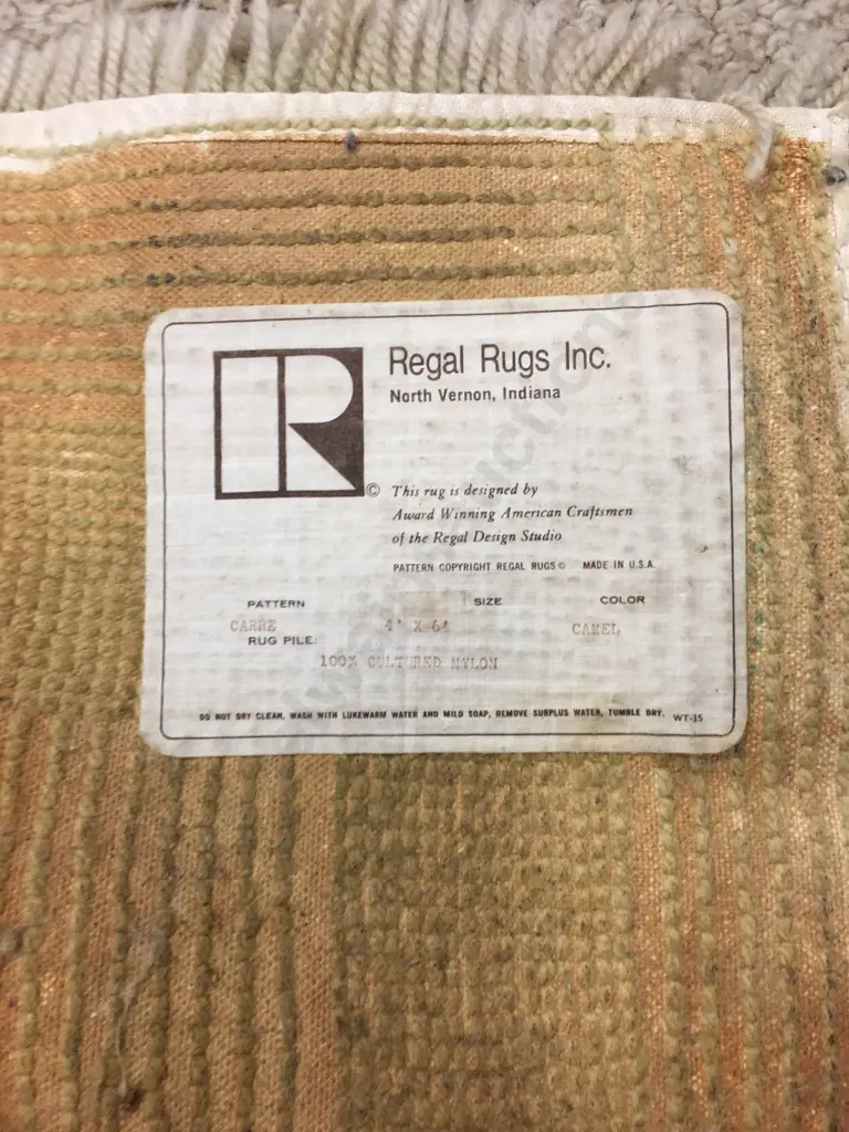 Vintage Floor Rug - Regal Rugs USA, Camel 4' x 6' Cultured Nylon Image 1++