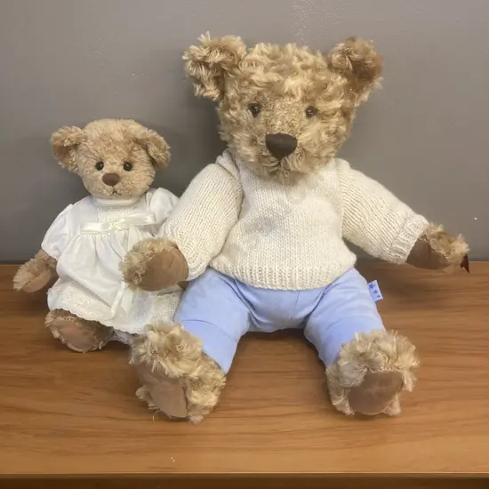 Russ Teddy Bear The Platinum Edition Charles With Tag & Smaller Teddy Bear With Initials On Foot