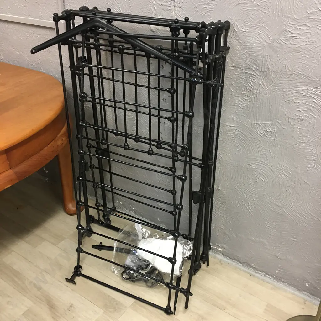 Antique Black Cast Iron Cot (Incomplete) Image 1++