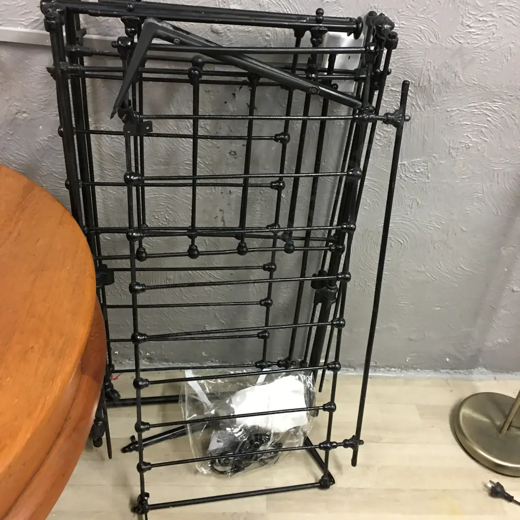 Antique Black Cast Iron Cot (Incomplete) Image 1++