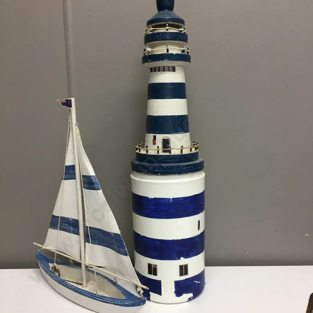 Decorative Lighthouse & Sailing Ship Image 1++