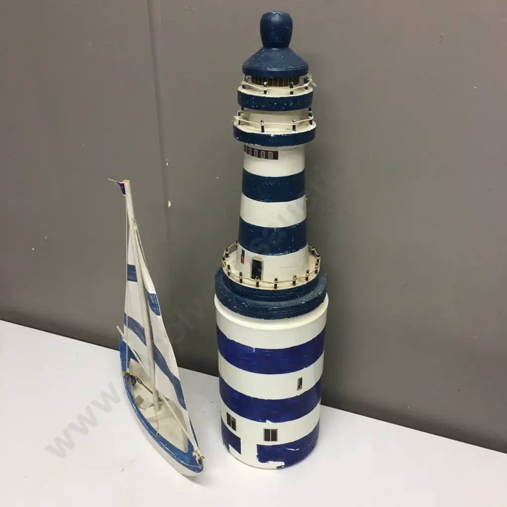 Decorative Lighthouse & Sailing Ship Image 1++