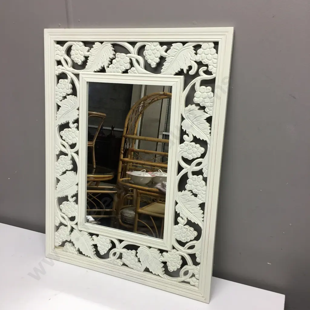 Rectangular Cream Ornate Mirror, 63 x 48cm Image 1++