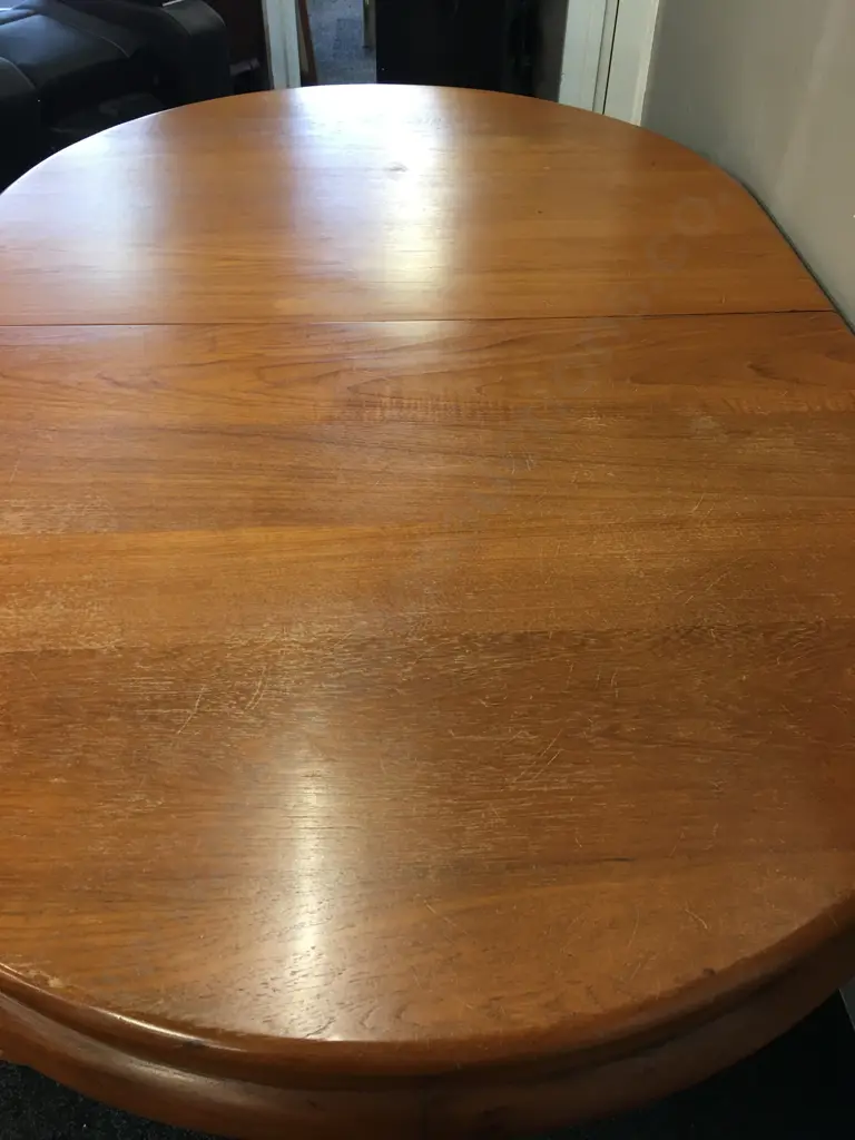 Art Deco Teak Dining Table With Extension, H77 W181 D123cm, Extn 58cm Image 1++