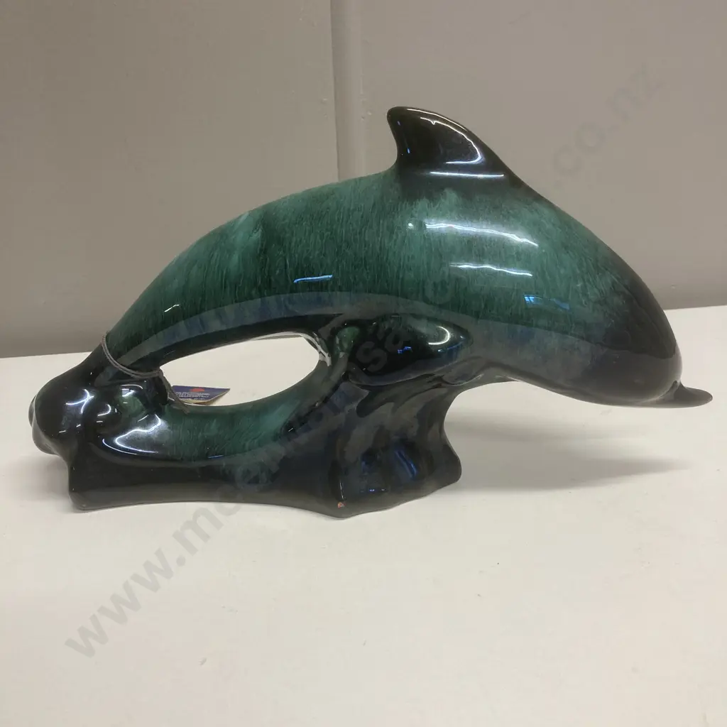 Genuine Blue Mountain Pottery Dolphin With Original Tags, 17 x 31cm Image 1++