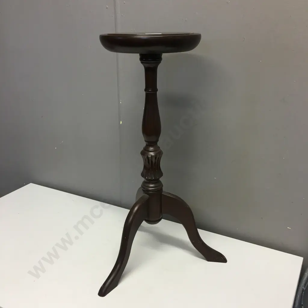 Mahogany Tri Leg Plant Stand (Top As Found) H57cm Image 1++