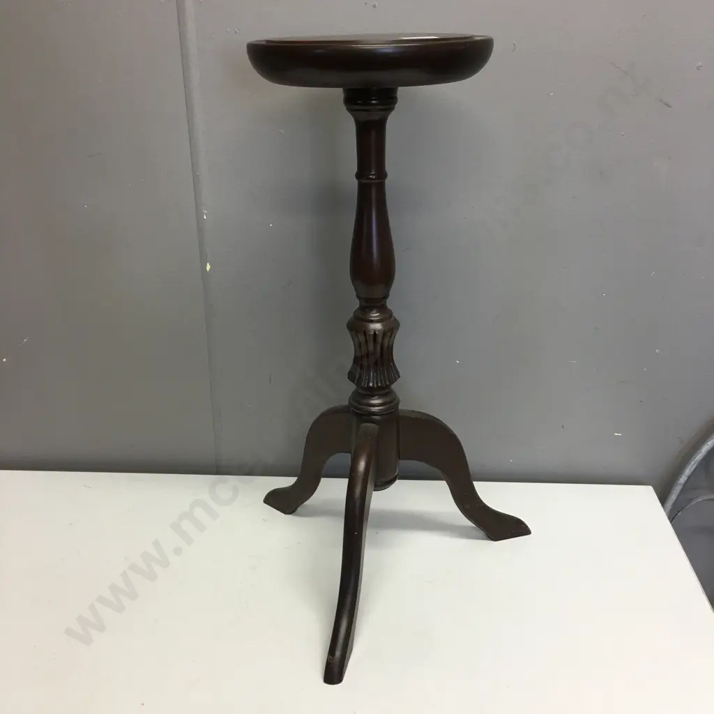 Mahogany Tri Leg Plant Stand (Top As Found) H57cm Image 1++
