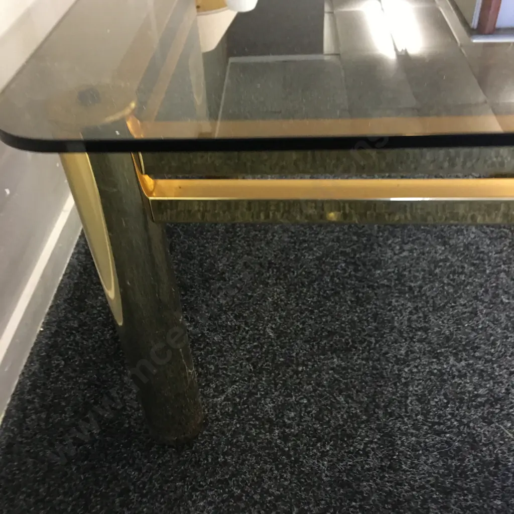 Brass / Glass Square Ocassional Table  Image 1++