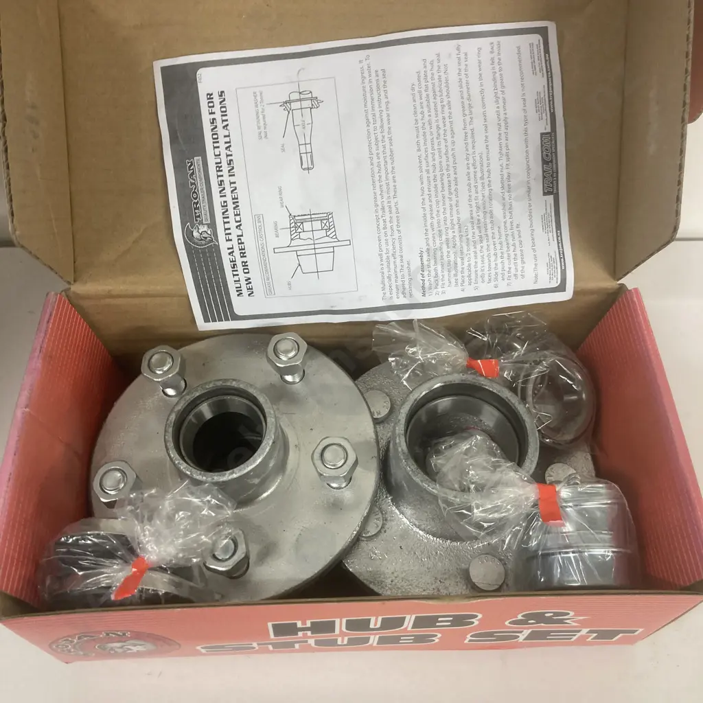 Trojan Hub Kit 5 x 4 1/2 x 1/2 Non-Braked - T082035, 1500kg, Galvanised, No Stub Axles Image 1++