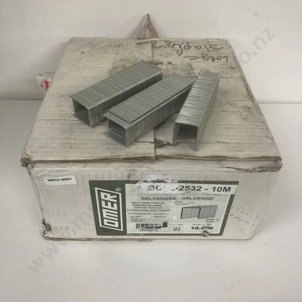 Omer BCS2-2532 Galvanized Staples, 32mm, 16 Gauge, Part Box of 10,000 Image 1++