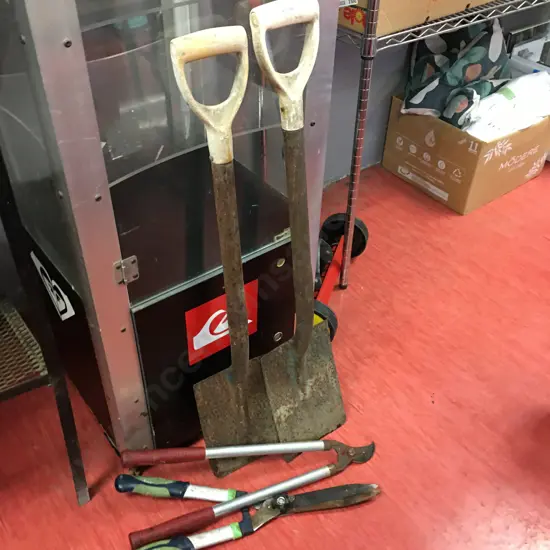 Pair of Garden Spades, Pruners & Loppers