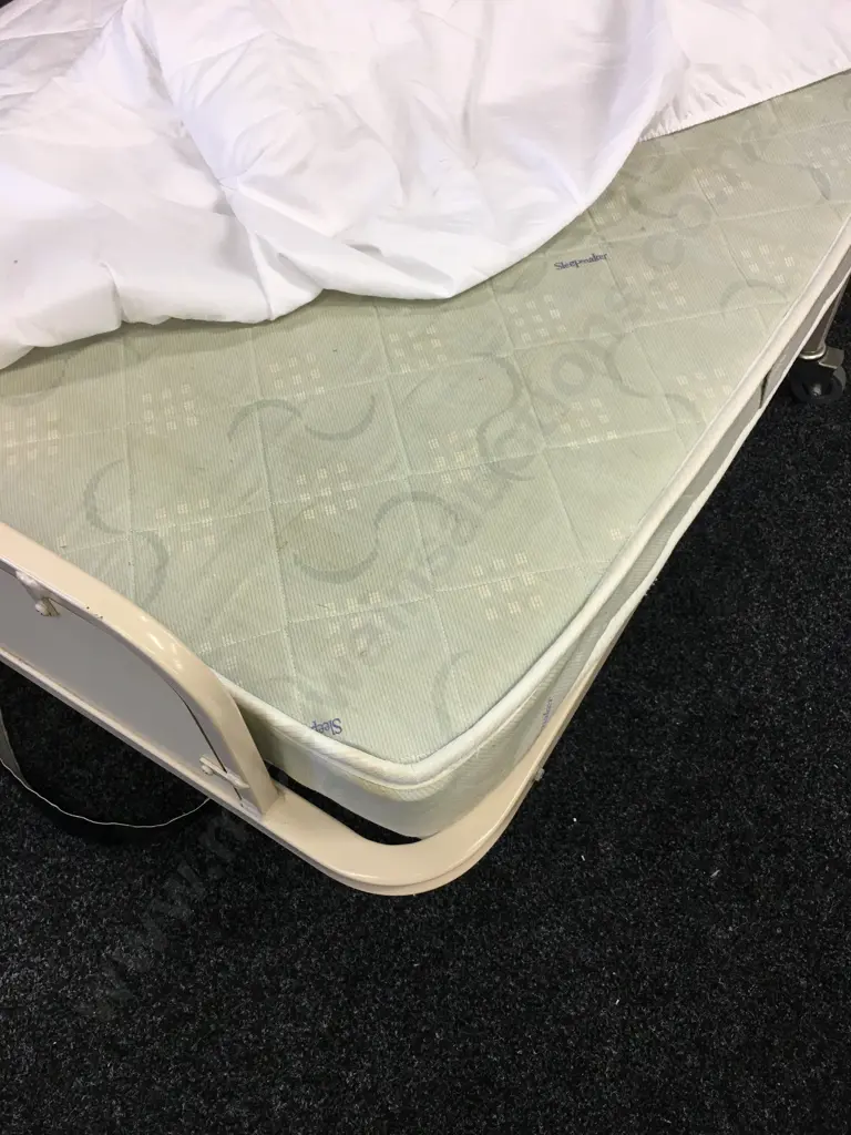 Framecraft Sprung Folding Bed, Cream Colour With Sleepmaker Ultra Fresh Mattress Image 1++