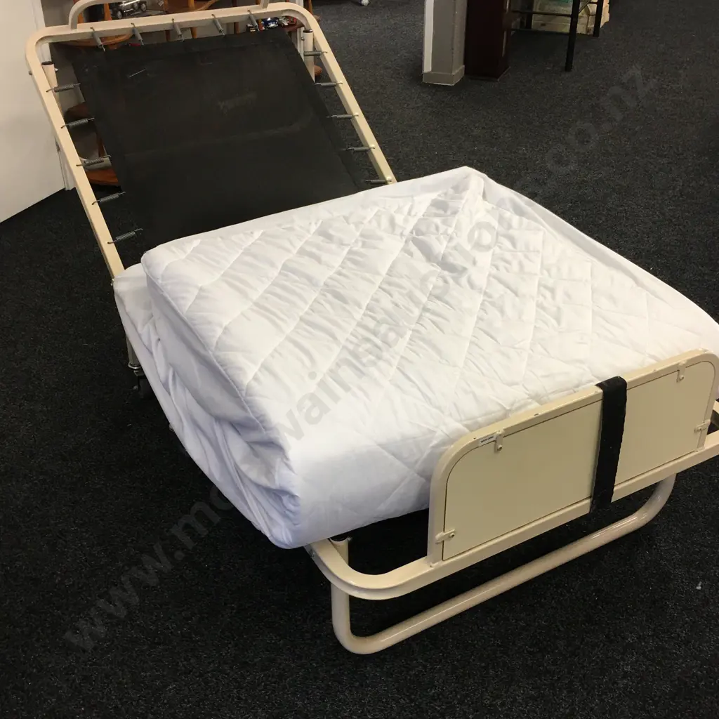 Framecraft Sprung Folding Bed, Cream Colour With Sleepmaker Ultra Fresh Mattress Image 1++