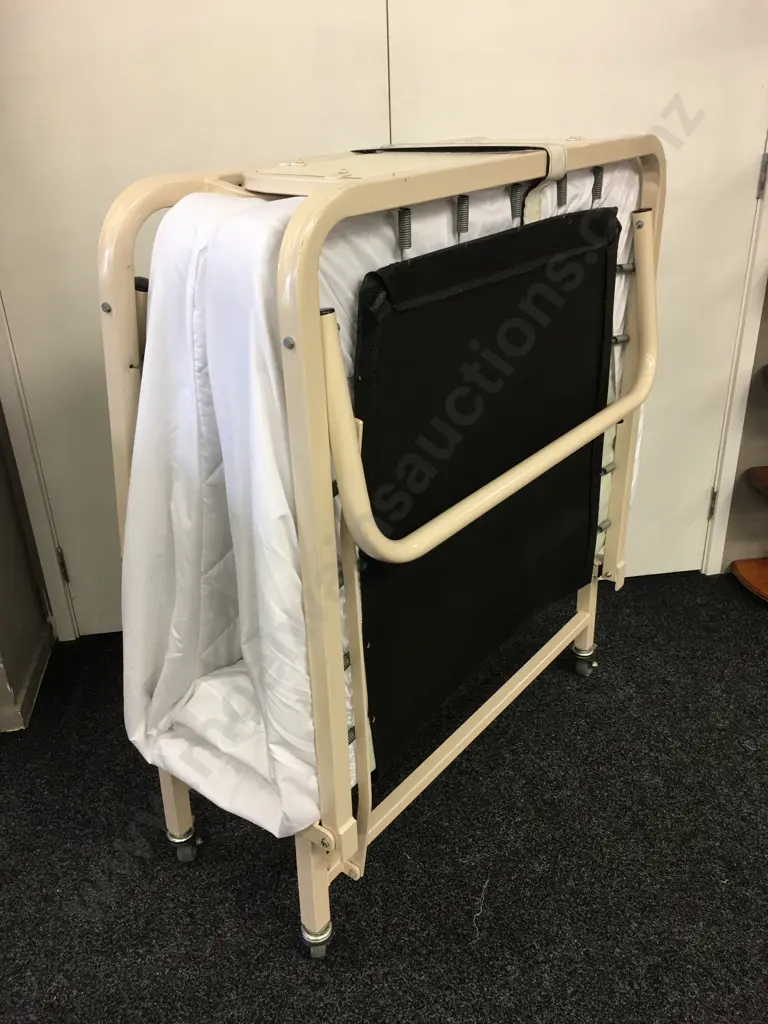 Framecraft Sprung Folding Bed, Cream Colour With Sleepmaker Ultra Fresh Mattress Image 1++