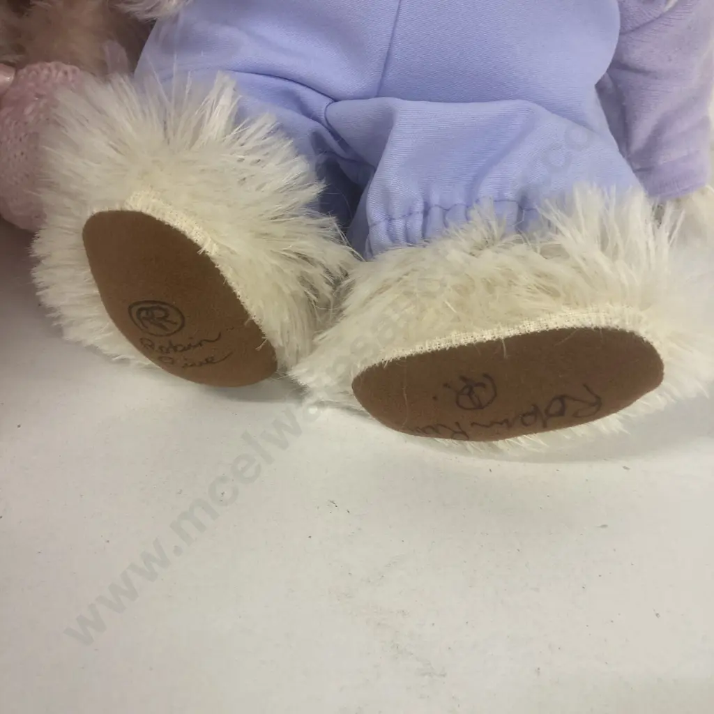 Pair of Robin Rives Teddy Bears & Smaller Bear With Pink Tones Image 1++