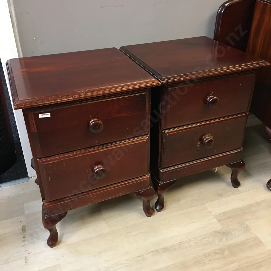 Pair of 2 Drawer Bedsides, Knob Handles Image 1++