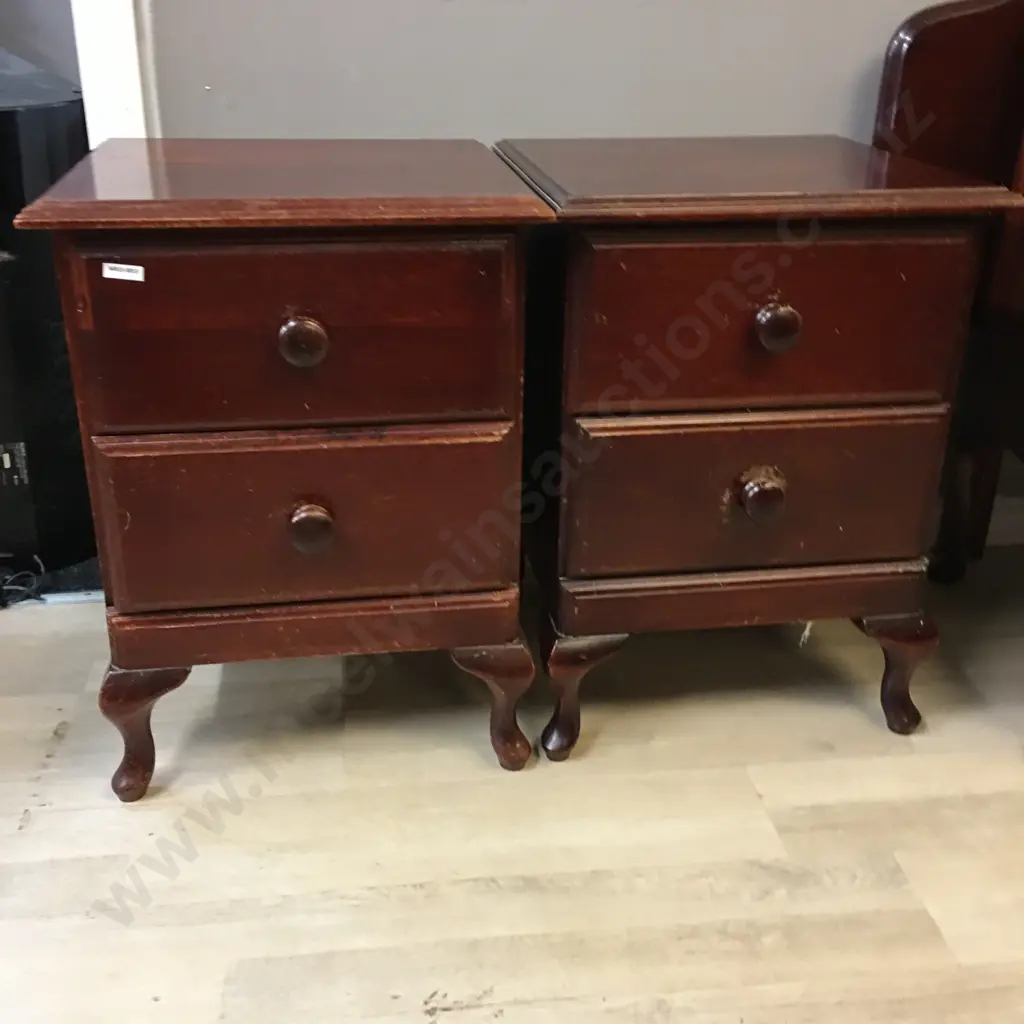 Pair of 2 Drawer Bedsides, Knob Handles Image 1++