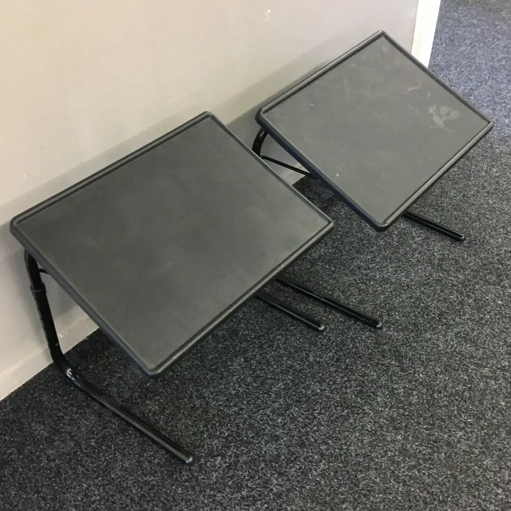 Table Mate Folding TV Tray / Table, Black x 2 Image 1++