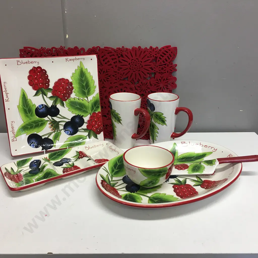 Selection of 'Summer Fruit' Platters, Coffee Mugs, Bowls Etc Image 1++