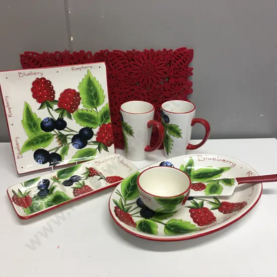 Selection of 'Summer Fruit' Platters, Coffee Mugs, Bowls Etc