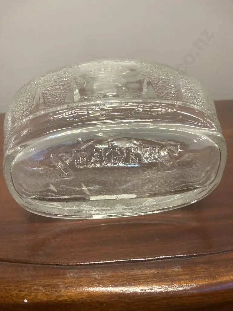 Vintage Seagers Gin Crown Shaped Glass Decanter,1953 Coronation Commemorative Image 1++