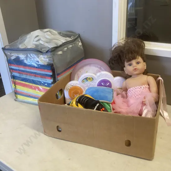 Lot of Toys, Doll, Foam Mat Pieces Etc