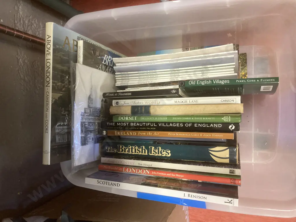 Clear Bin of Books Image 1++