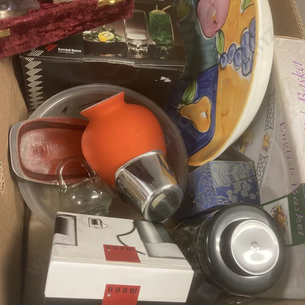Box lot Coffee Plunger, Cups, China, Italian Bowl Etc Image 1++