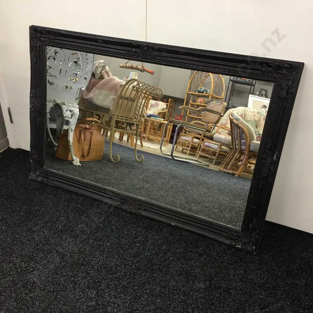 Painted Ornate Framed Rectangular Wall Mirror, 74 x 115cm Image 1++