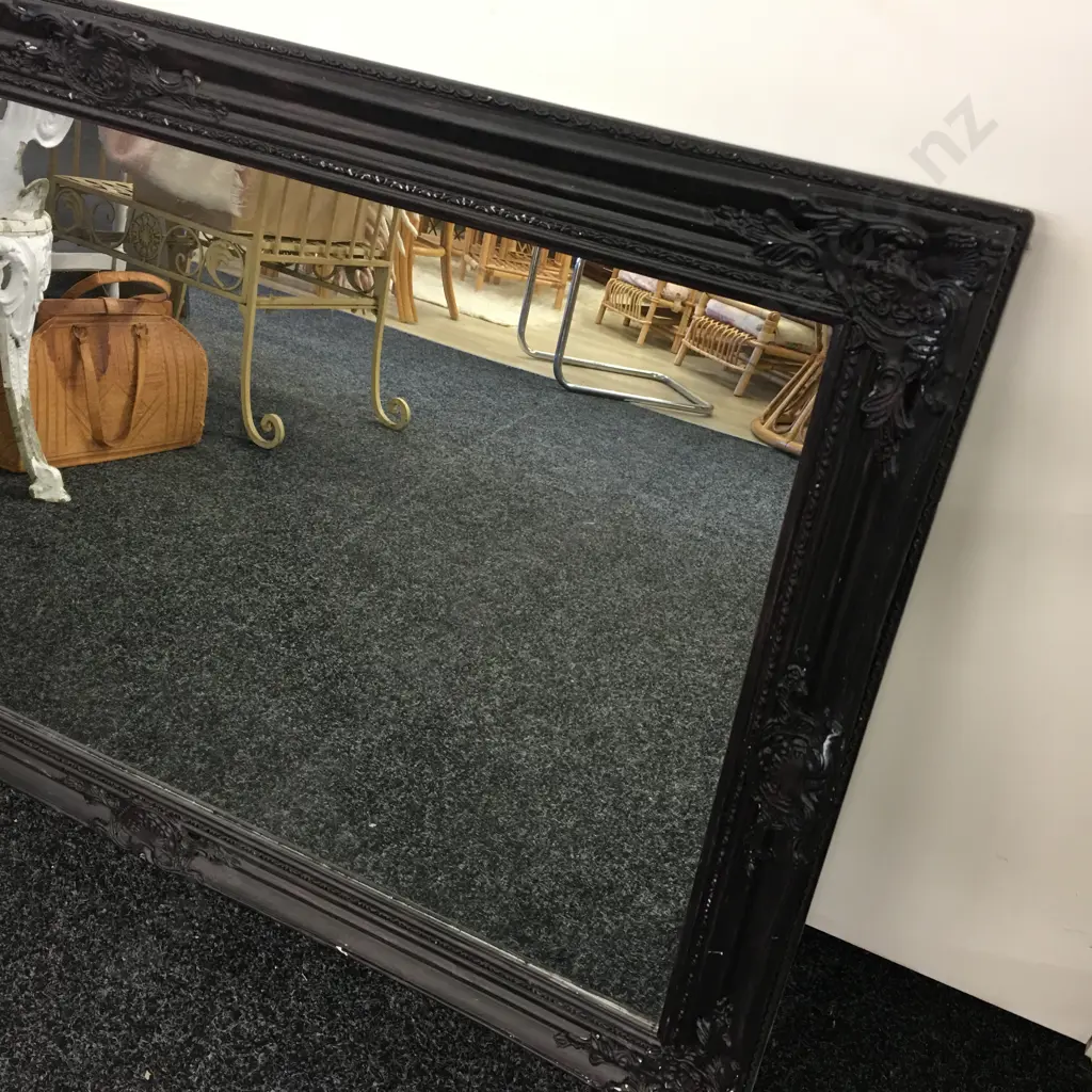 Painted Ornate Framed Rectangular Wall Mirror, 74 x 115cm Image 1++