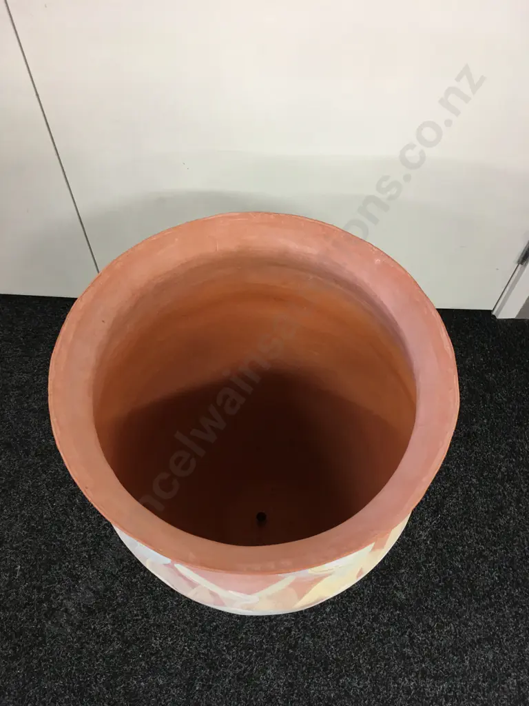 Hand Painted Terracotta Urn With Felt Base, 53 x 40cm Image 1++