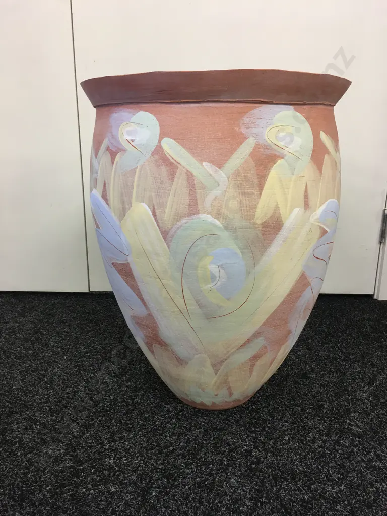 Hand Painted Terracotta Urn With Felt Base, 53 x 40cm Image 1++