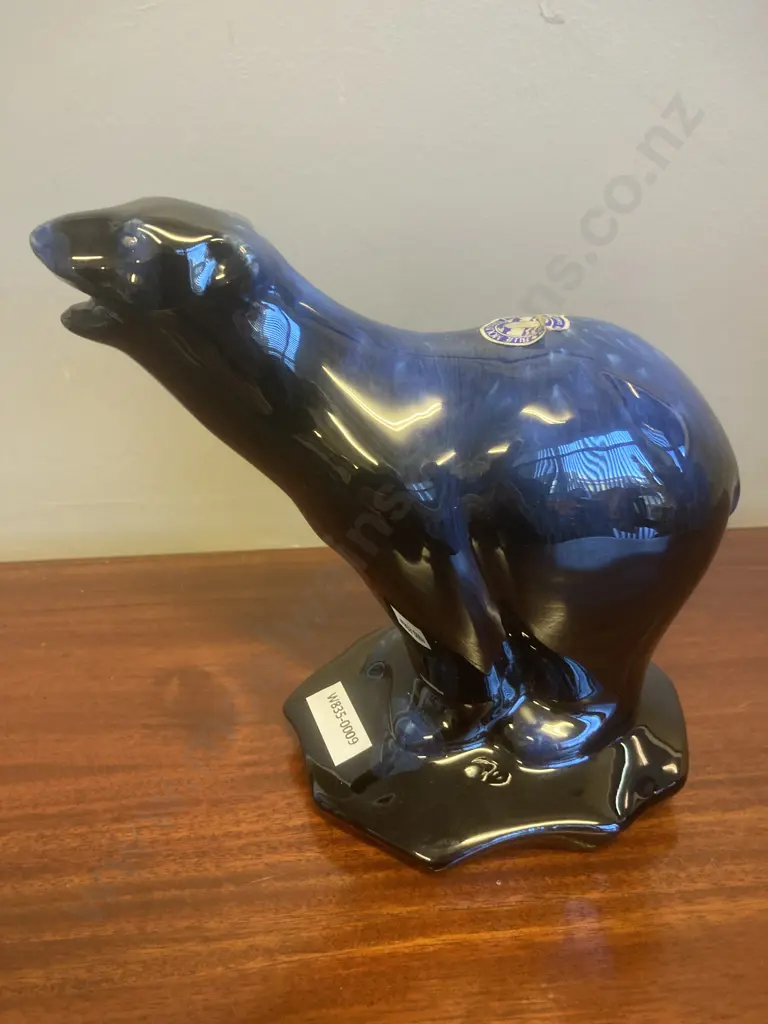 Rare Blue Colour Drip Glazed Vintage Blue Mountain Pottery Bear, 17 x 18cm Image 1++