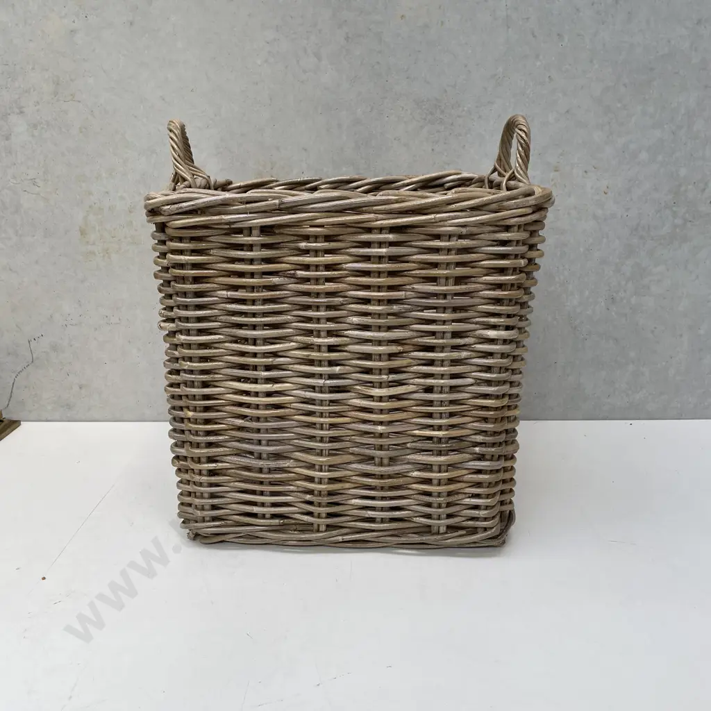 Large 2 handled Cane Basket H55 and 48cm square Image 1++