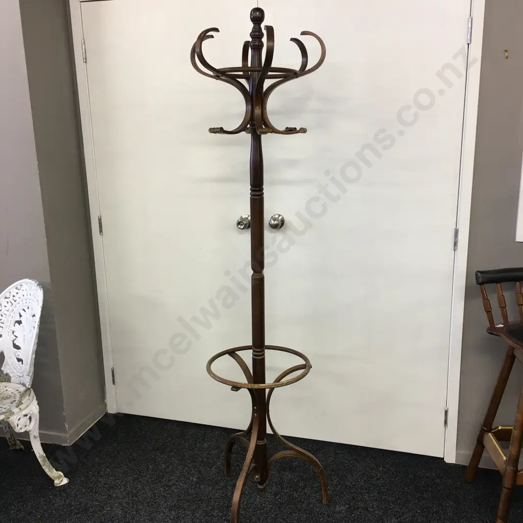 Vintage Wooden Coat Stand With Swivel Top, H190cm Image 1++