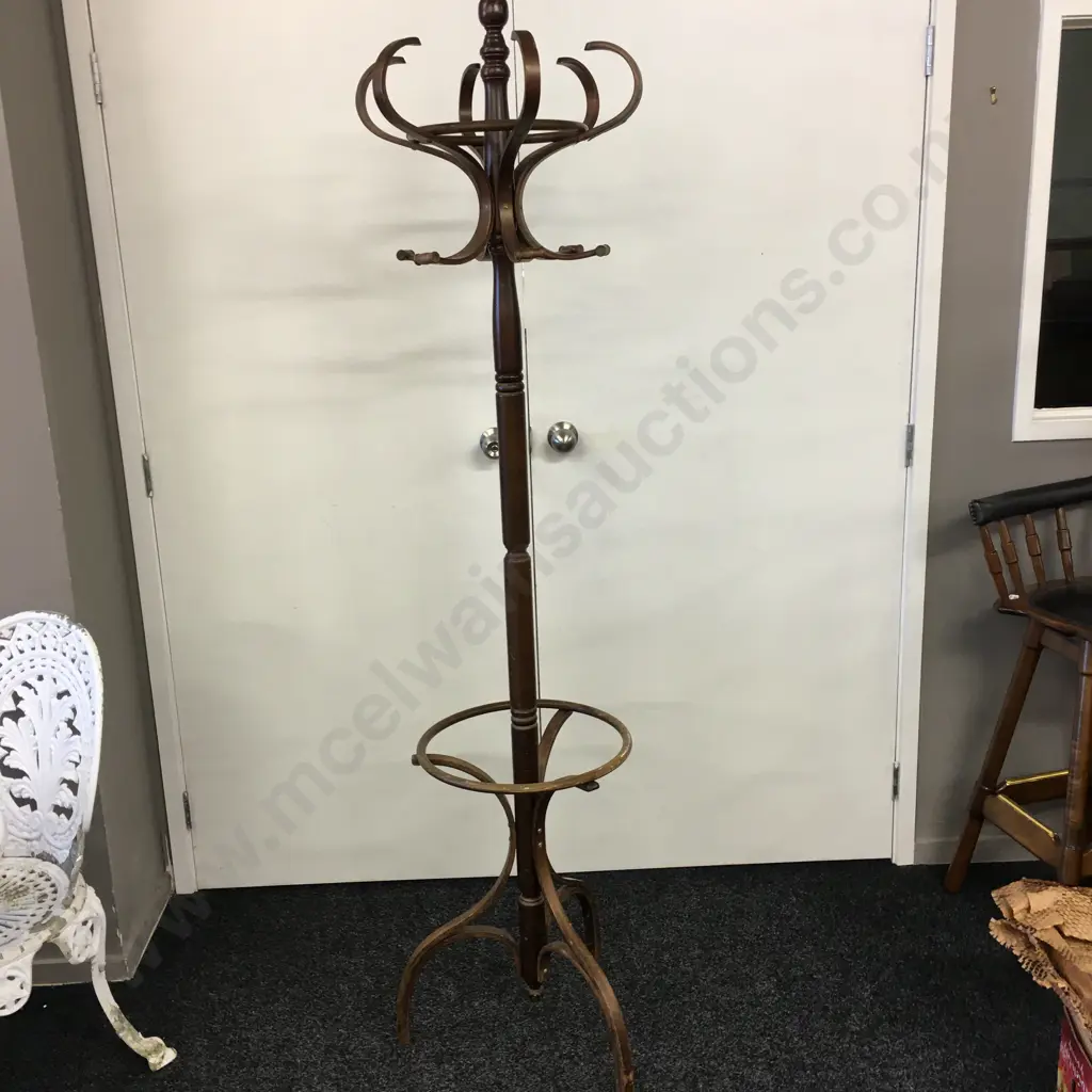 Vintage Wooden Coat Stand With Swivel Top, H190cm Image 1++