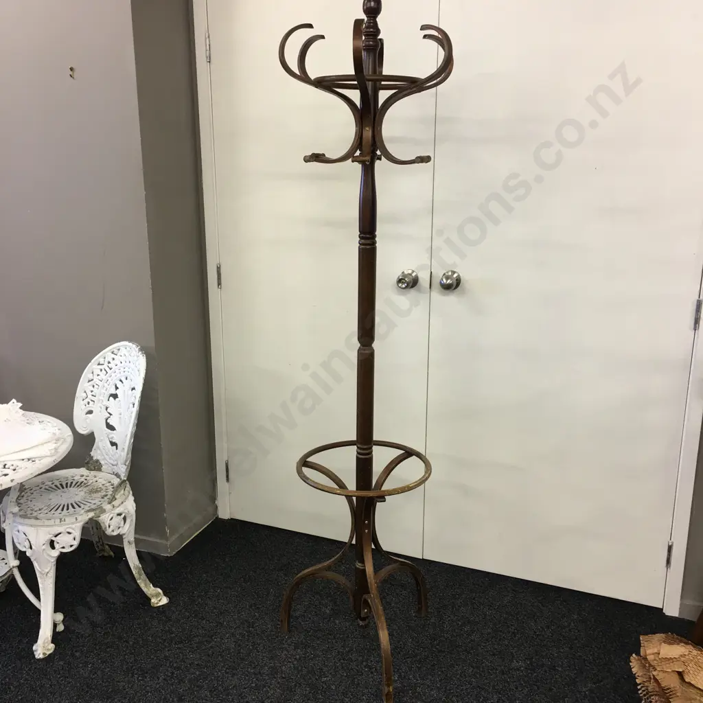 Vintage Wooden Coat Stand With Swivel Top, H190cm Image 1++