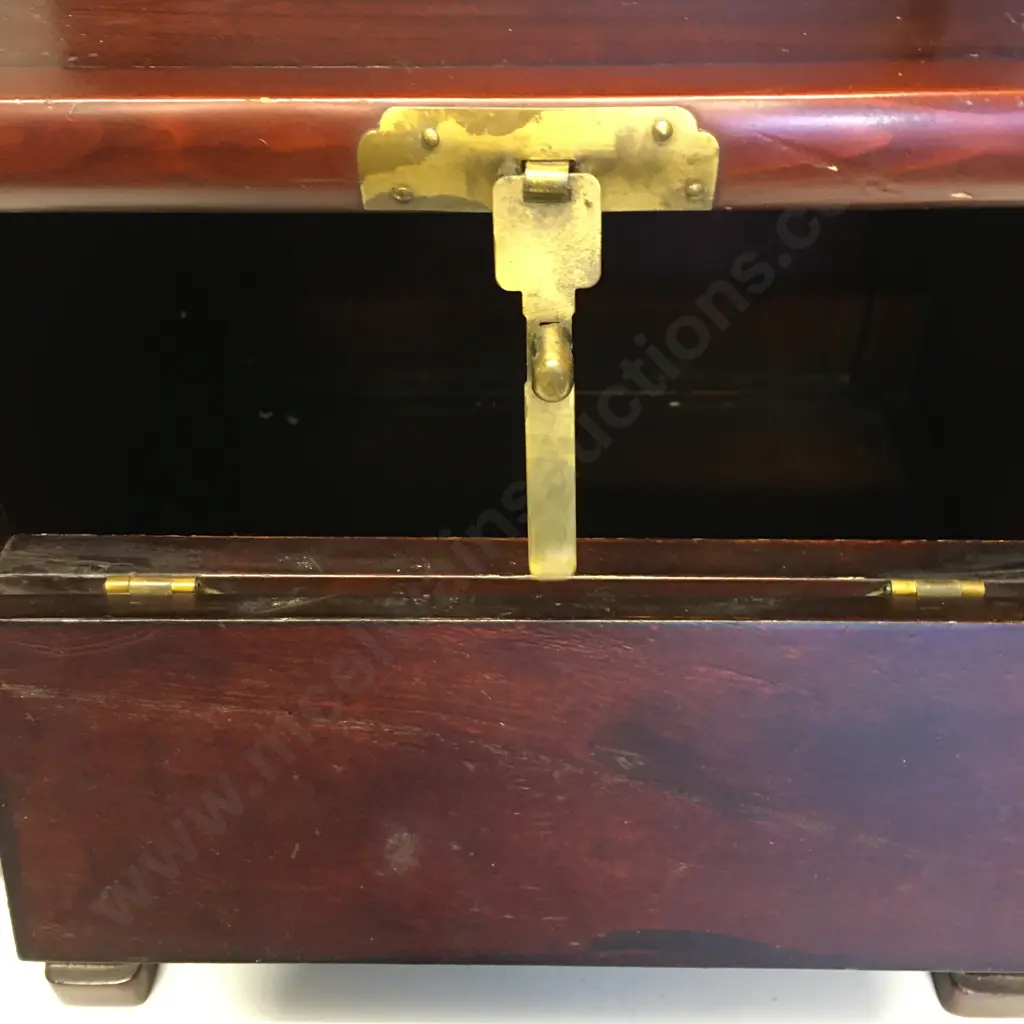 Open Shelf Display / Side Table Cabinet, Drop Down Door In Front With Brass Detail, H56 W43 D29cm Image 1++