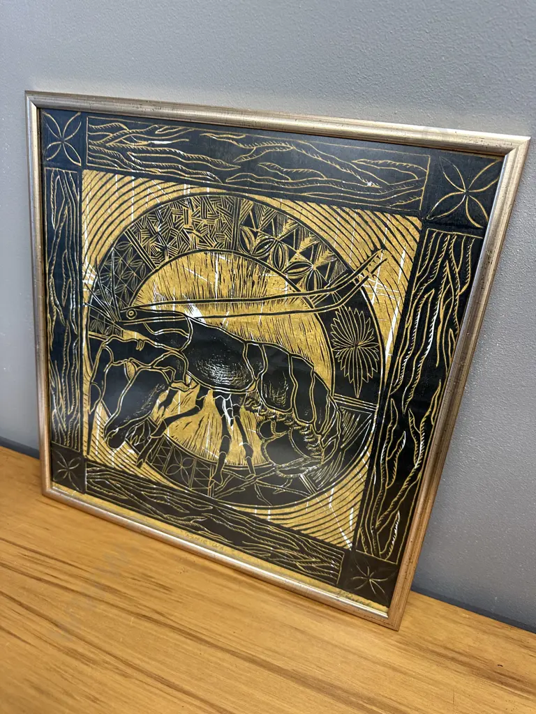Framed Limited Edition Artwork Signed by M Roebeck 4/5, 42 x 42cm. Image 1++