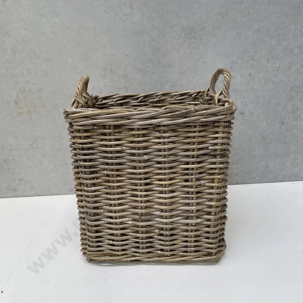Medium 2 handled Cane Basket H47cm 39cm square Image 1++