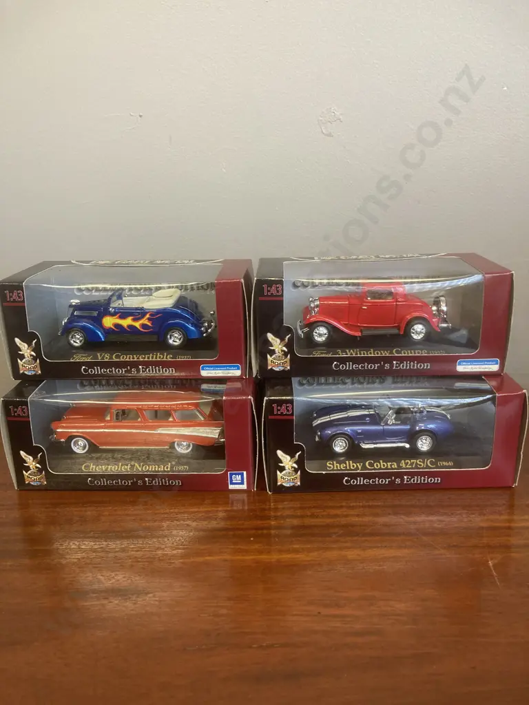 1964 Shelby Cobra, 1932 Ford  Coupe, 1957 Chev Nomad, 1937 Ford V8 Convertible, 1:43 Diecast Road Signature Collection Image 1++