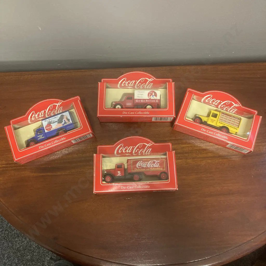 Lot of 4 x Lledo Diecast Collectible Coca-Cola Delivery Trucks In Boxes Image 1++
