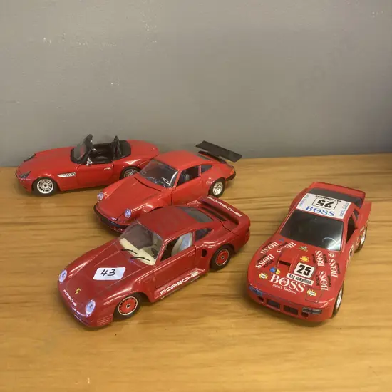 Burago Diecast 1:24 Porsche 959, 911, 924 Turbo & BMW Z8 Model Cars