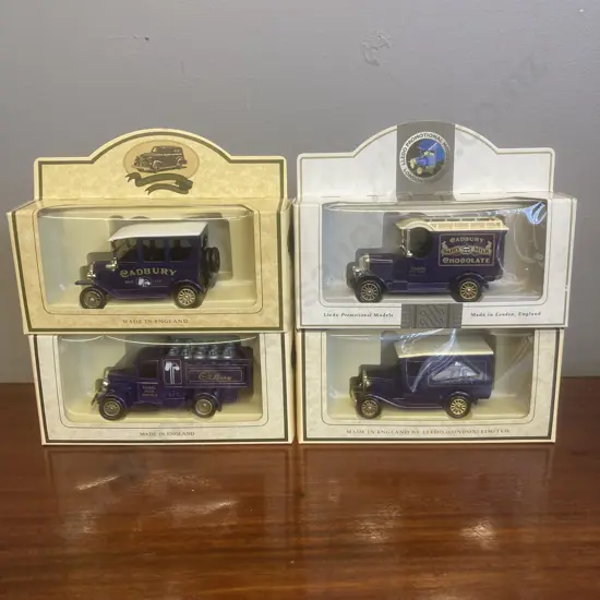 4 Boxed Lledo Cadbury Promotional Models